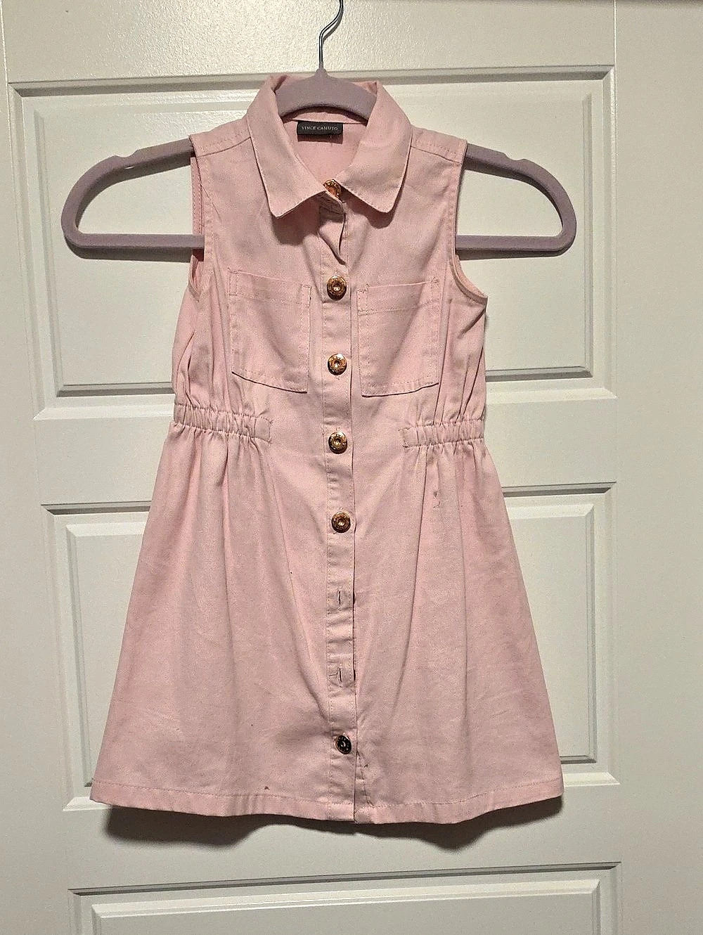 Vince Camuto Pink Collared Button Front Dress